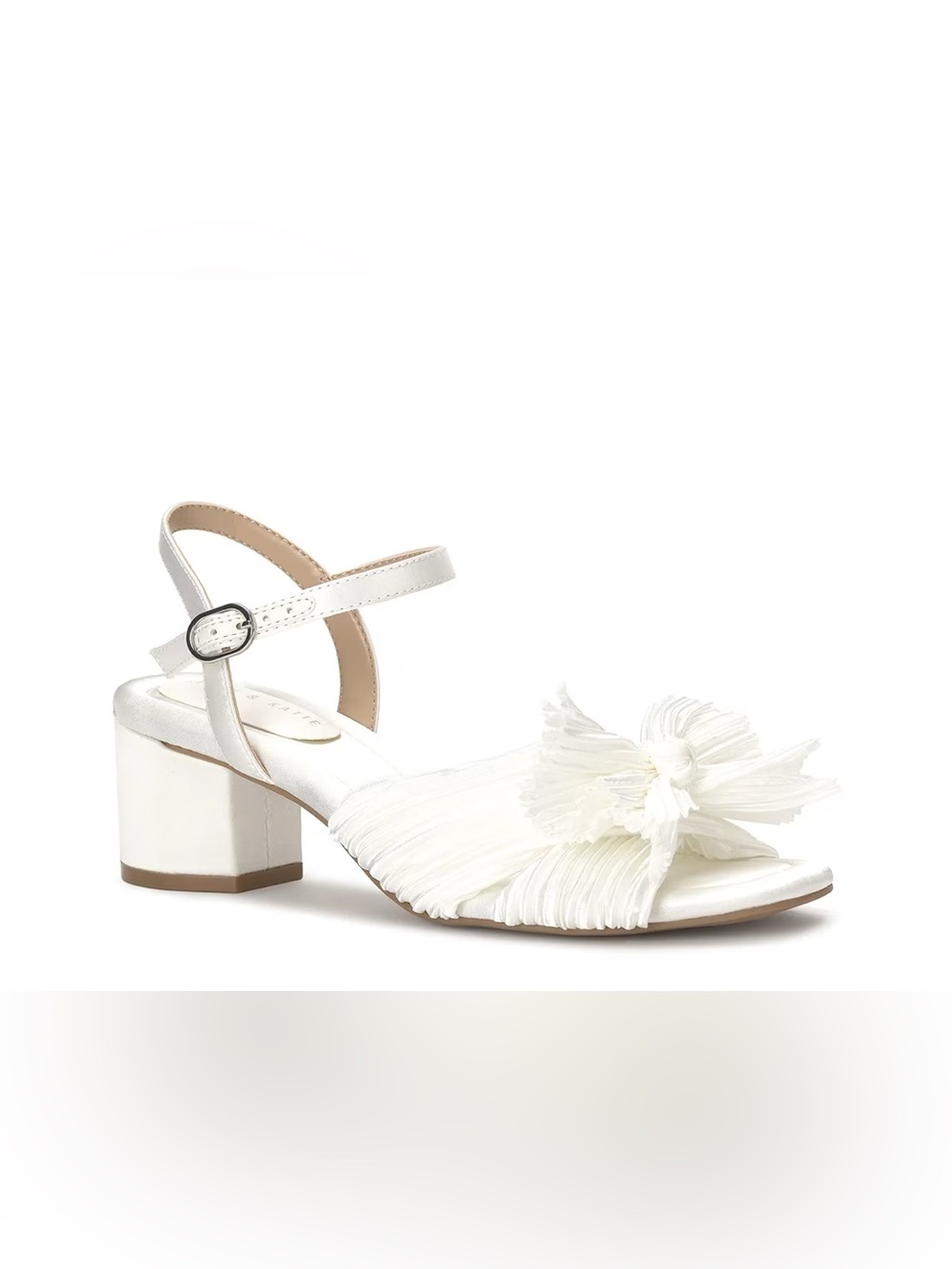 Kelly & Katie Mystee Sandal White Women's Block Heel Sandals with Floral Accent